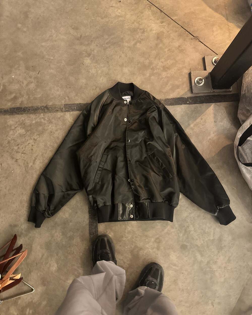 Vintage 80s Dodge Boys Have More Fun Satin Bomber Jacket Black Nylon